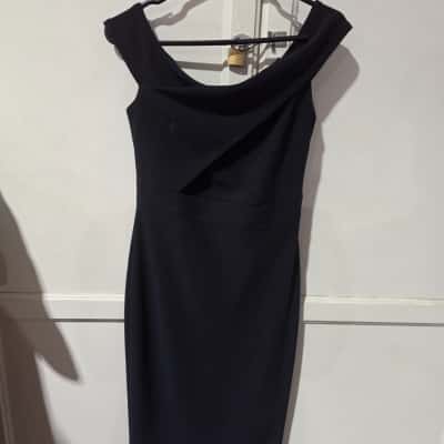 Portmans Womens  Size 10 Midi Dress Navy Blue 