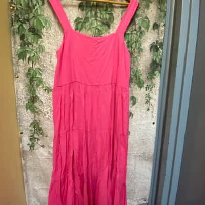  Mr Zimmi Womens  Size 12 Hot Pink Sierra Midi Dress