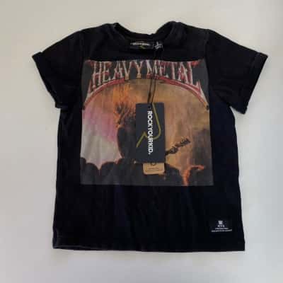 Rock Your Kid Black Heavy Metal T-shirt  Size 2 