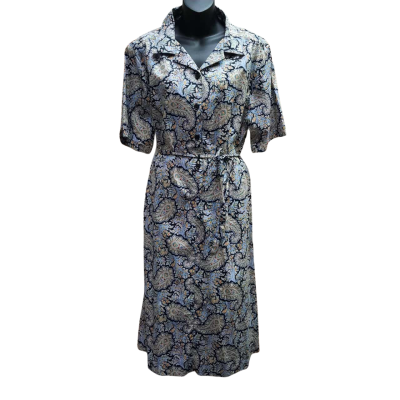 TANNER STREET Australia Size 20 Short Sleeve 100% Cotton Calf Length Dress with Self Tie Belt