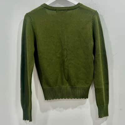 Princess Highway Khaki Cardigan Floral Detail Size 10 