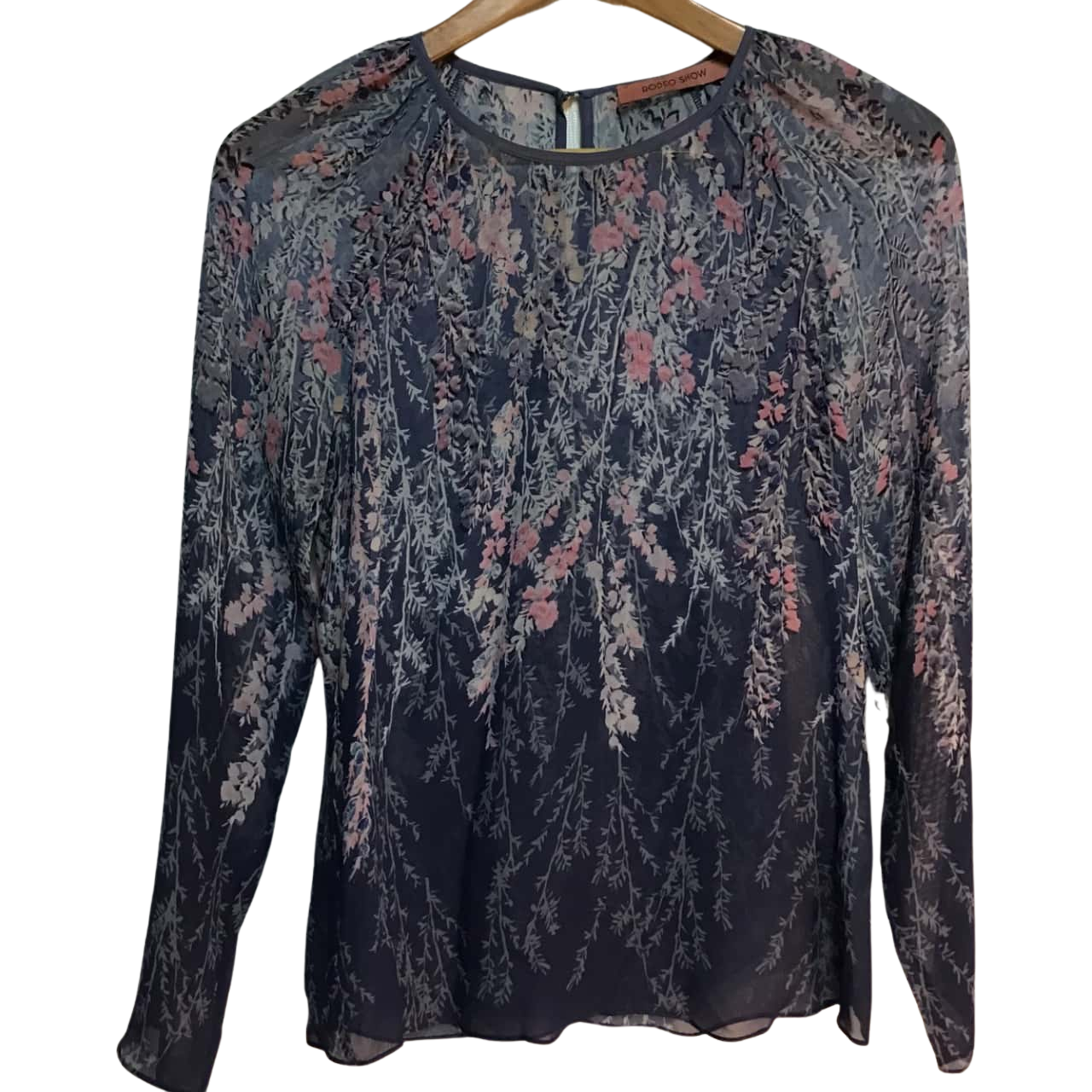 6059/6514 Long Sleeve Chiffon Top Blue main image 1