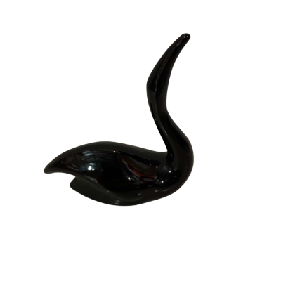 Vintage Art Deco Black Swan Ceramic Figurine 