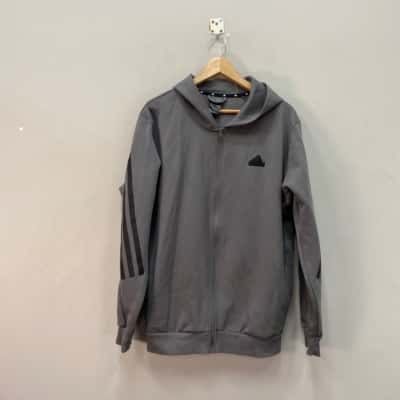 Adidas Mens  Size L Performance Jacket Black  / Grey 