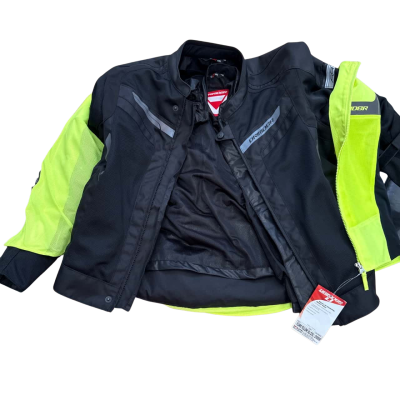 Dririder Mens Motorcycle Jacket with Neon Vis Vest 3XL
