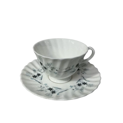 Royal Doulton "Millefleur" Blue Floral Bone China Cup & Saucer