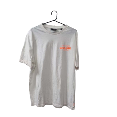 Scotch & Soda Men's Size XXL Short Sleeve T-shirt Orange / White 