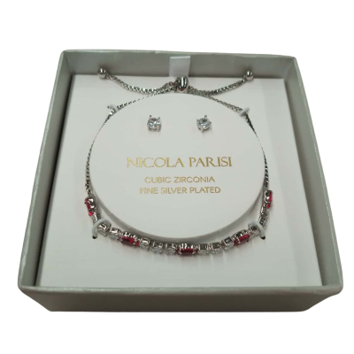 Nicola Parisi Women's Cubic Zirconia Bracelet and Earring Set