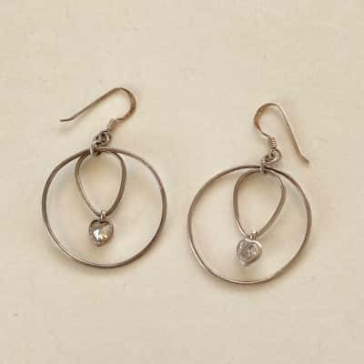 925 Sterling Silver Heart Hoop Earrings