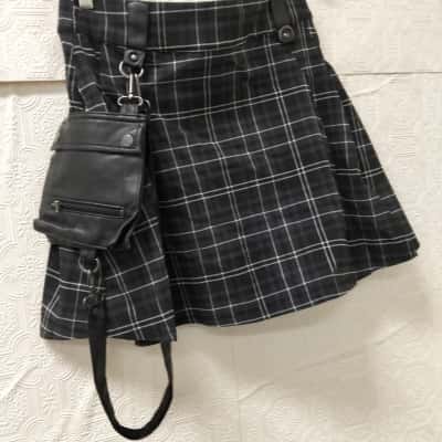Killstar Womens  Size L Black  / Checked Skirt VGUC
