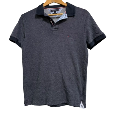 Tommy Hilfiger, Mens, Size S, navy blue with white dittering collared shirt