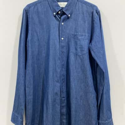 Anthony Squires Mens  Size L Business Shirt / Long Sleeve Shirt Blue 