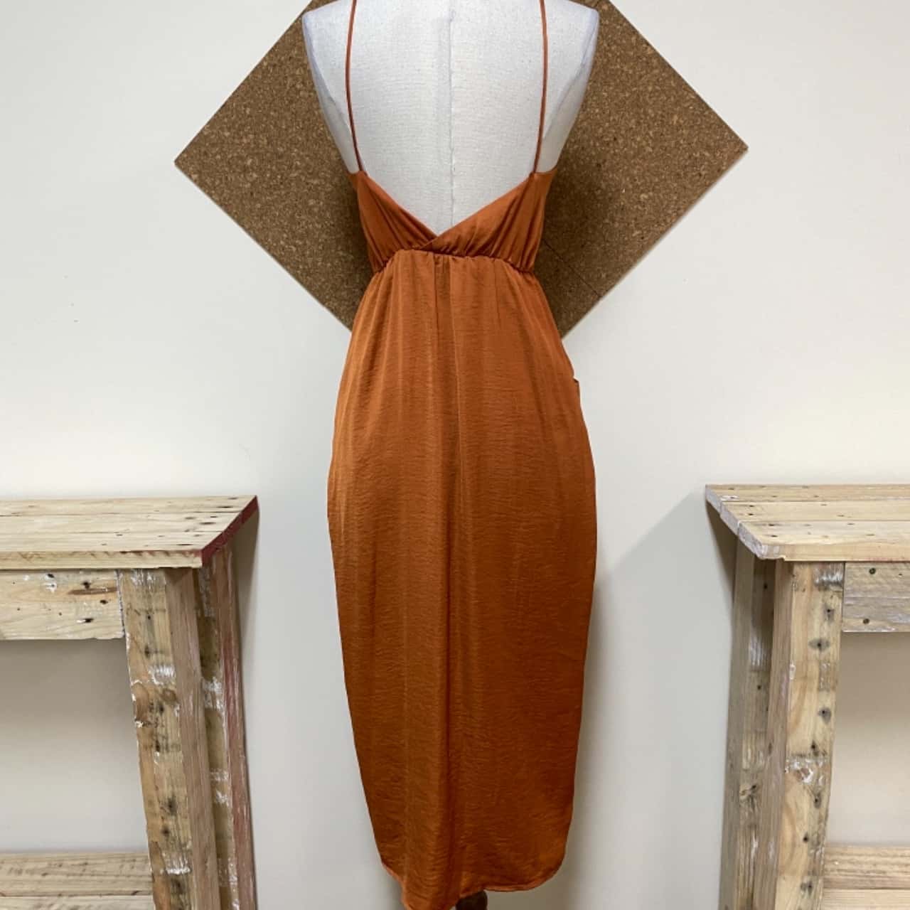 open lace back dress Sheike Piper Dress in Tangerine – WMIYHire main image 1