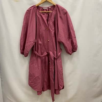 Country Road Women's Cotton Dress With Pockets & Strap Size 10 Pink  
