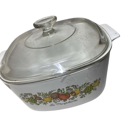 RARE 1970s CORNING WARE - SPICE OF LIFE LA MARJOLAINE 2 LITRE CASSEROLE WITH LID
