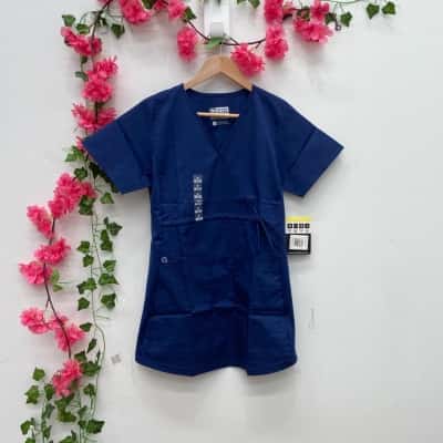 WonderWink Womens  Size S Short Sleeve Scrub Top Navy Blue 