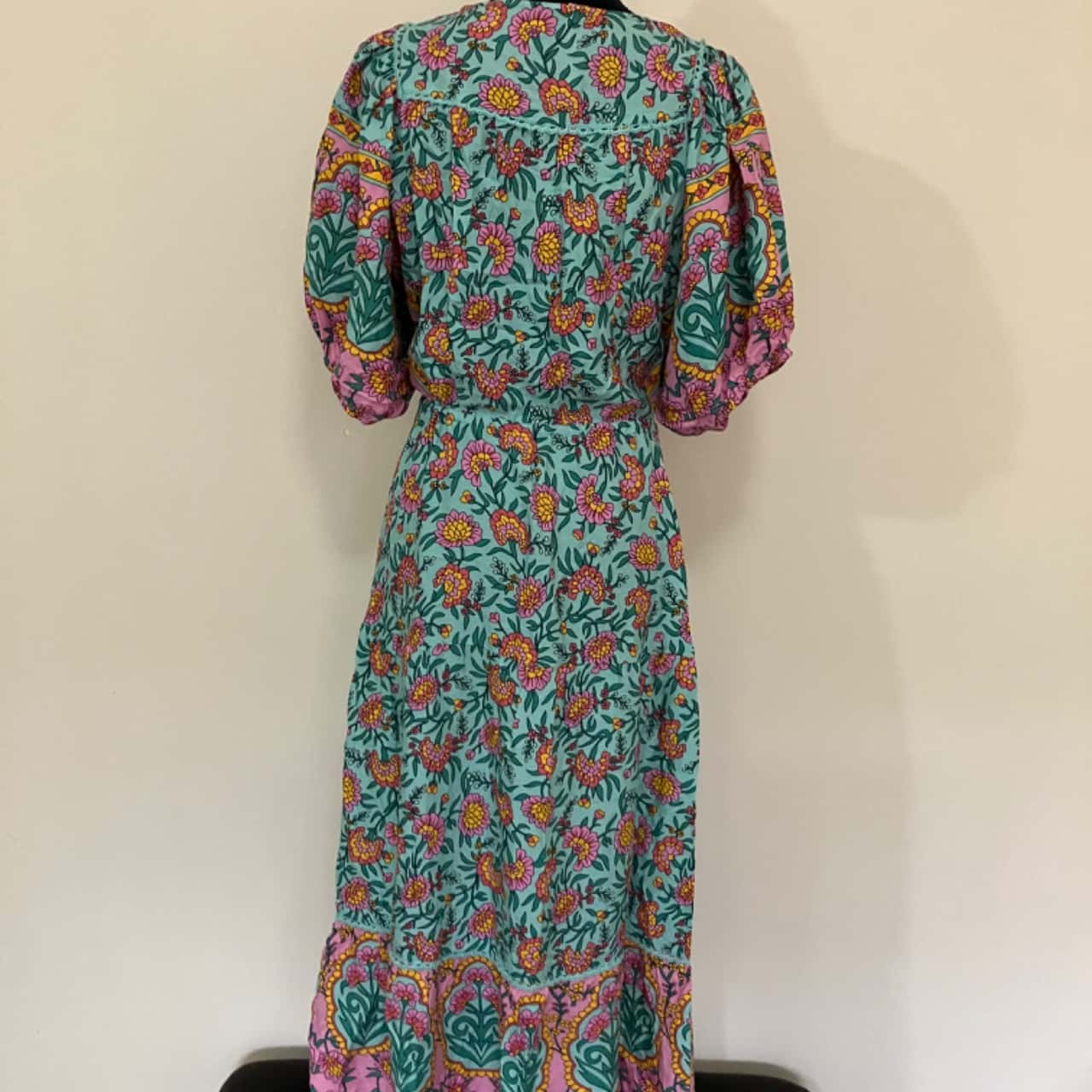 knee length dresses for ladies Women's Boho Koko Palm Print Maxi Dress in Turquoise & White main image 0