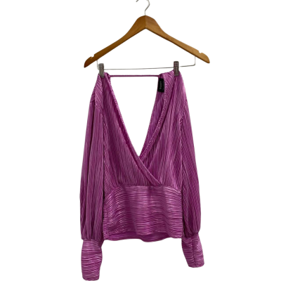 Bardot Trinity Pleat Top in Pink Shine.  Size 12 
