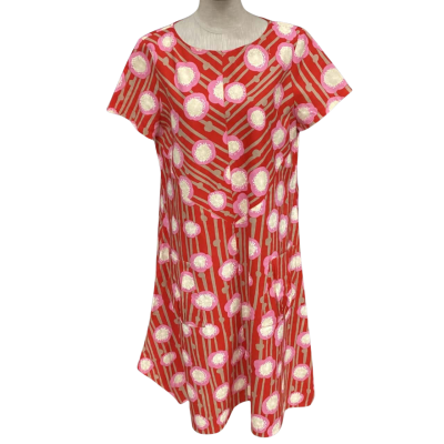 Colin Bellert  Womens  Size 14.5 Midi Dress Pink  / Red 