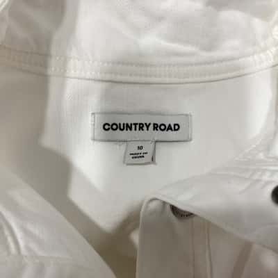 Country Road Womens  Size 10 Long Sleeve Top White 