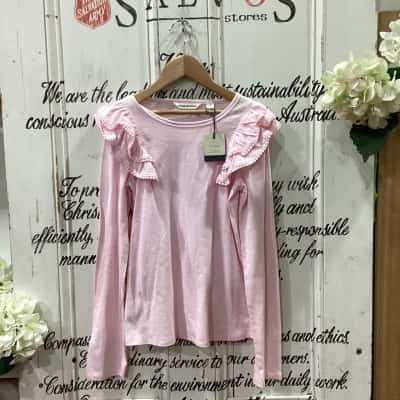 Country Road Brand! BNWT LONG SLEEVE WITH SHOULDER RUFFLE DETAIL! Kids  Size 10 Tops & T-shirts Pink  