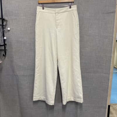 ENA PELLY Womens  Size 12 Wide Leg Pants Cream 
