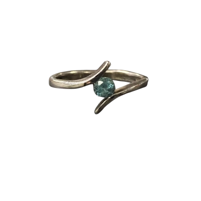 925 Bypass Ring with Blue Stone Womens Ring 