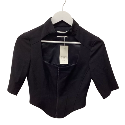 Cue Womens  Size 6 Short Sleeve Top Black  