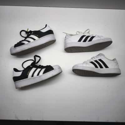 Adidas Womens Sneakers Lot 2 Pairs Size 7US  Superstar Bold Platform & Grand Court White 