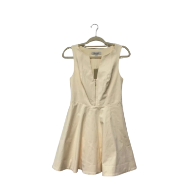 Forever New Womens Delaney Zip Detail Mini Dress Size 8 Cream 