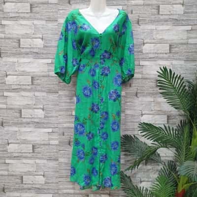 Sussan Womens  Size 20 Maxi Dress Blue / Green 