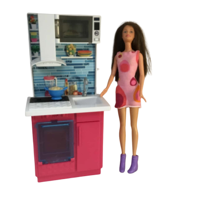Barbie and Kitchen Accessory as pictured