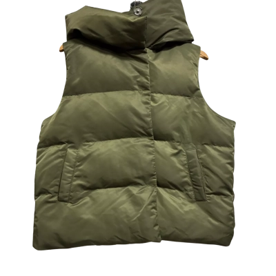 Jakke, Womens, Size 12, olive green puffer vest with hood