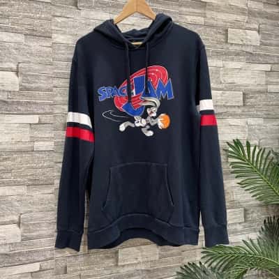 Space Jam Mens  Size XL Hoodie Navy Blue 