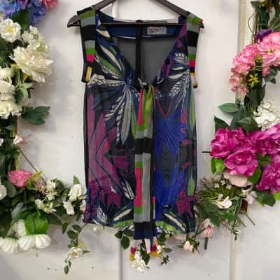 Desigual Womens  Size 14 / L Sleeveless Top Multicoloured 