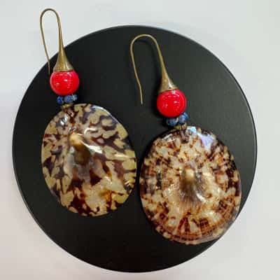 Nature Brand Shell Hoop & Bead Earrings 