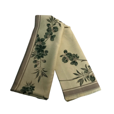  Womens  Size L Beige / Green / Olive Cashmere Scarf