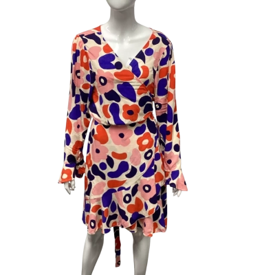 Mister Zimi Womens  Size 14 Wrap Dress Multicoloured 