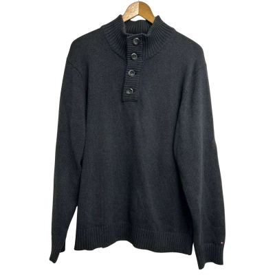 Tommy Hilfiger Mens Size L Grey Knit Jumper 