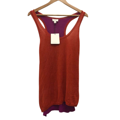 Witchery Womens  Size M Singlet Top Burnt Orange / Purple BNWT$99 Factory second