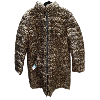 Blue Illusion Womens  Size M Anorak / Hooded Jacket Animal print REVERSIBLE  Duck Down Inner
