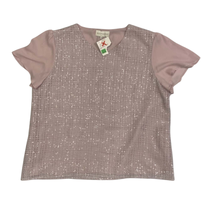 BNWT Black Pepper Women’s Size 18 Light Purple Sequin Mesh Short-Sleeve Top