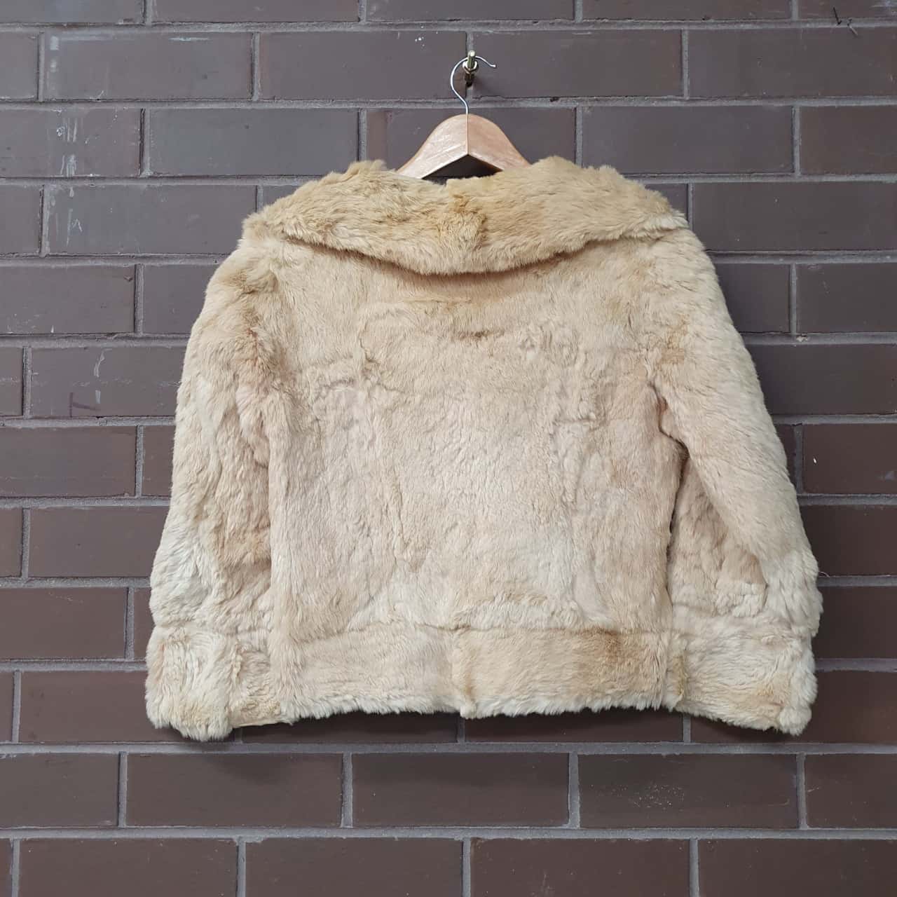Womens Fur Beige / Cream Cropped Jacket (s)