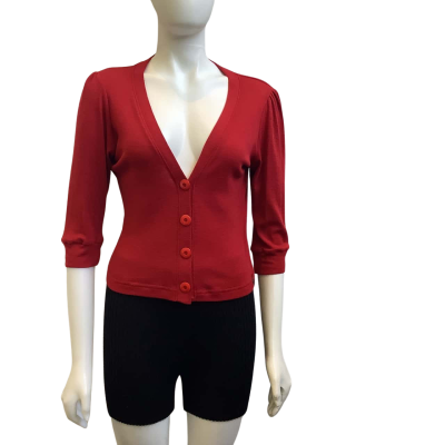 Smitten Womens Label Size 10 Merino Wool Cardigan Red