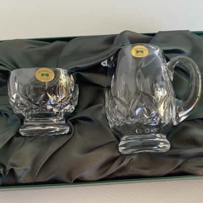 Tyrone Crystal (Ireland) Sugar Bowl and Creamer