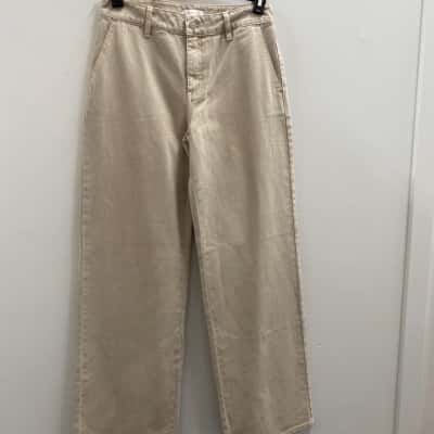 Kookai Womens  Size 8 Wide Leg Jeans Beige 