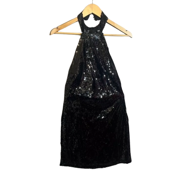 Womens Meshki Size L Black Sequin Mini Dress