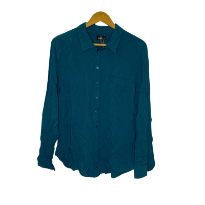 Dotti Womens  Size 10 Long Sleeve Shirt Green 