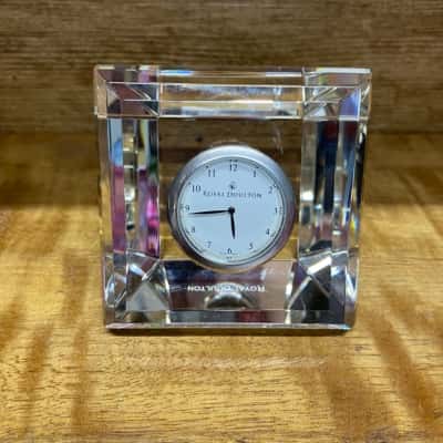 Royal Doulton ‘Radiance’ 8cm Square Faceted Desk Clock