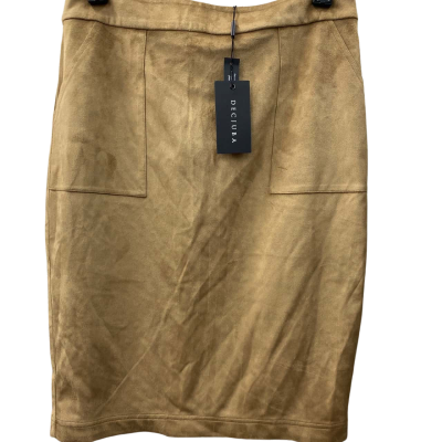 Decjuba Womens Pencil Skirt Mustard faux suede
